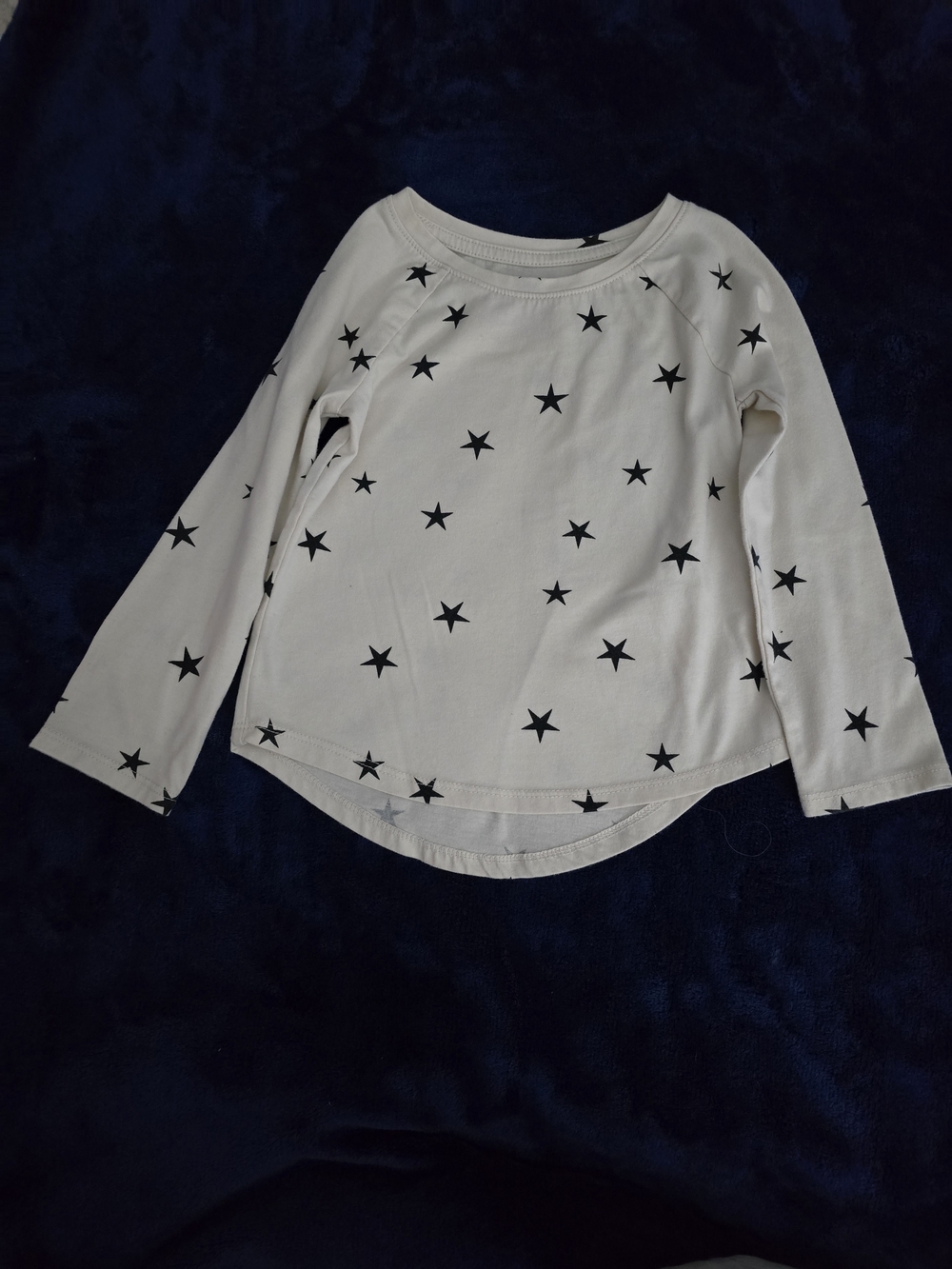Cat & Jack Cream Long-Sleeve Tee with Black Star Print
